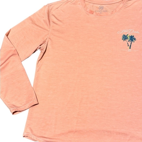Women’s LJ By Lauren James Aloha Darlin’ Long Sleeve Shirt Size Medium Stretchy - Picture 7 of 9